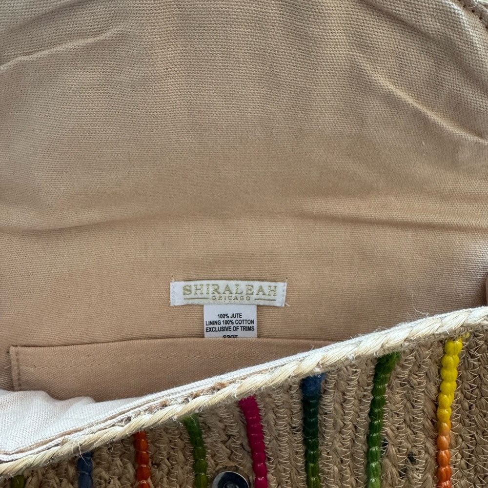 Shiraleah Natural Straw Bag with Colorful Beads